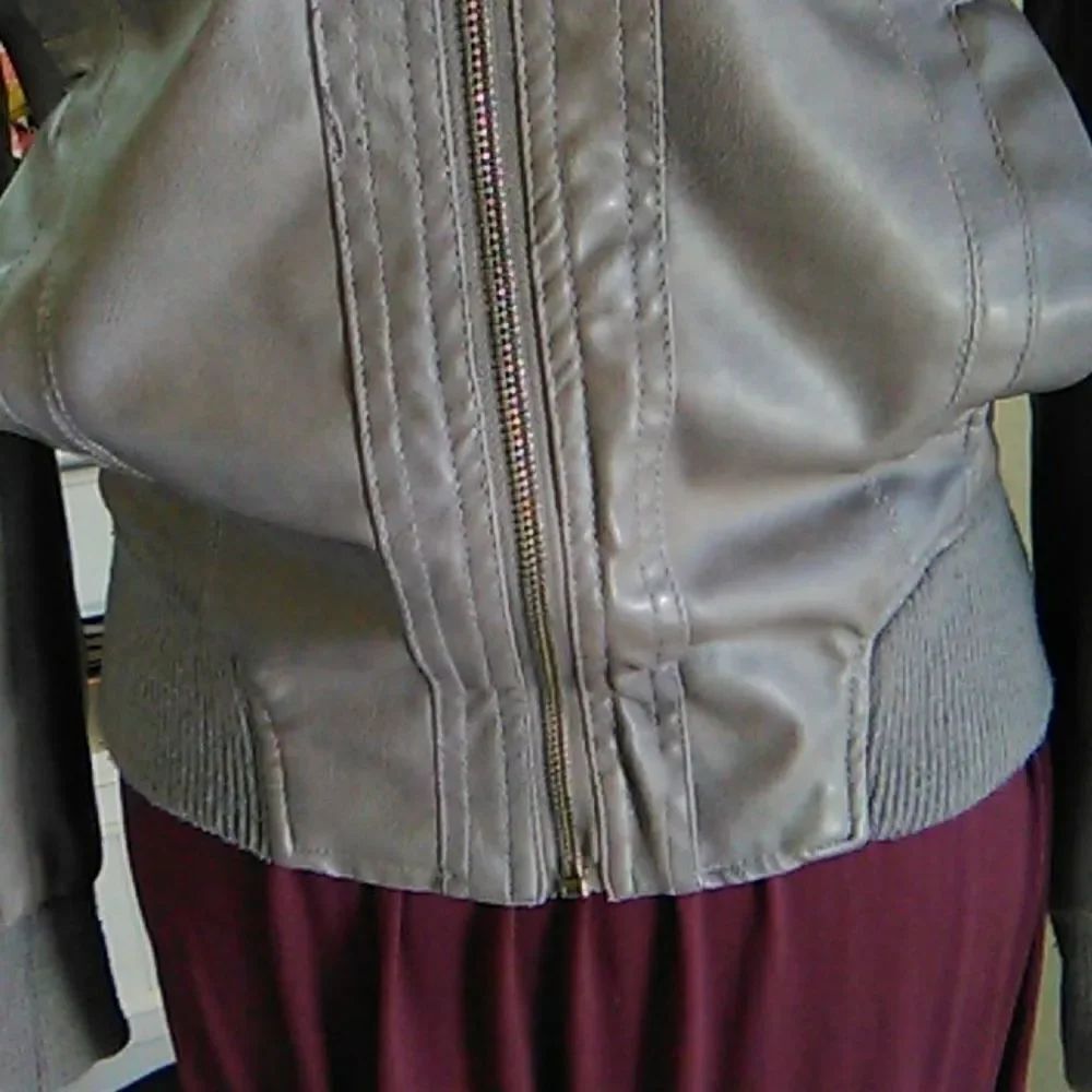 Miss London Faux Leather Bomber Jacket - Picture 3 of 13